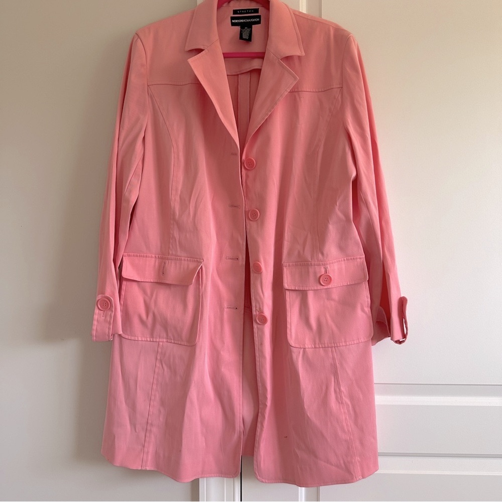 Salmon Pink Trench Coat